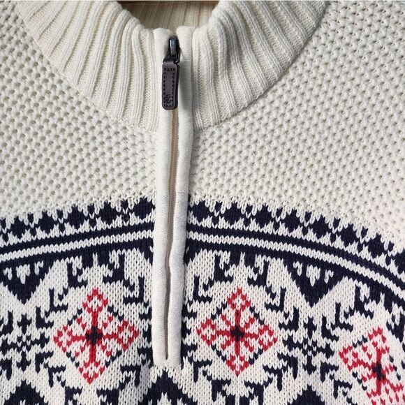 IZOD NAUTICAL sweater irish island style half zip coastal fisherman - Picture 4 of 11